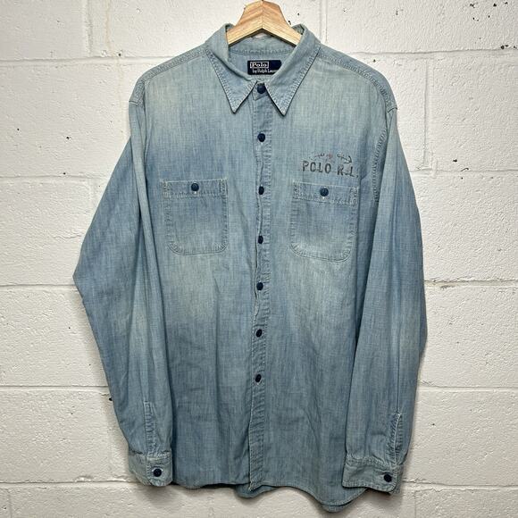 Polo Ralph Lauren Other - Vintage Polo Ralph Lauren Denim "Stenciled" Button Down Long-Sleeve